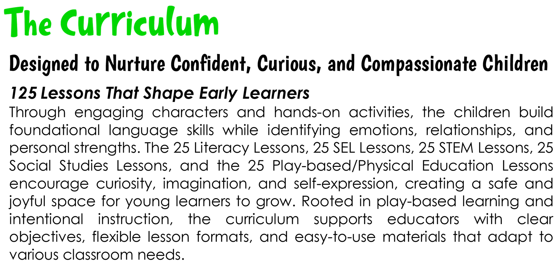 Little Lessons Curriculum