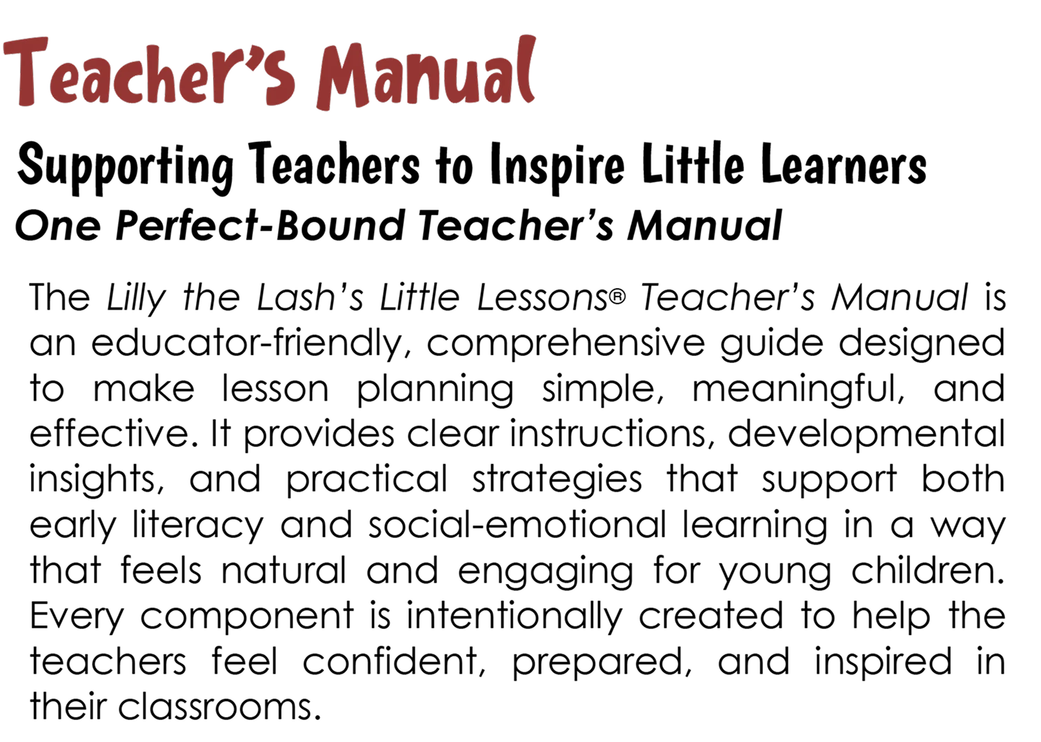 Little Lessons Teacher’s Manual